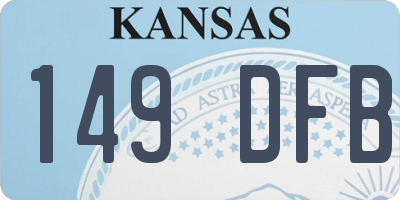 KS license plate 149DFB