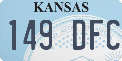 KS license plate 149DFC
