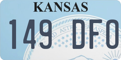 KS license plate 149DFO