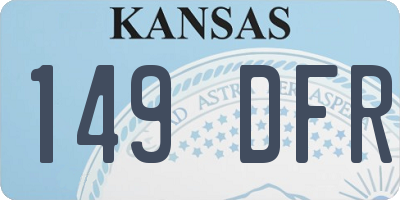 KS license plate 149DFR