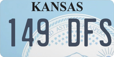 KS license plate 149DFS