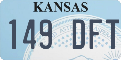 KS license plate 149DFT