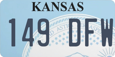 KS license plate 149DFW