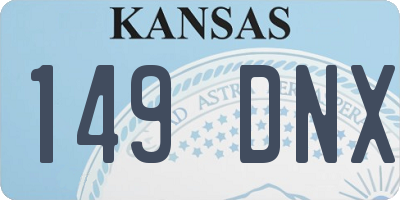 KS license plate 149DNX
