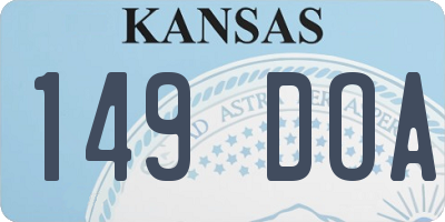 KS license plate 149DOA