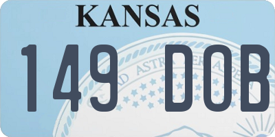 KS license plate 149DOB