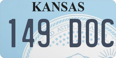 KS license plate 149DOC