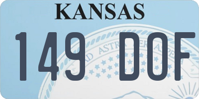 KS license plate 149DOF