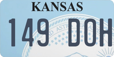 KS license plate 149DOH