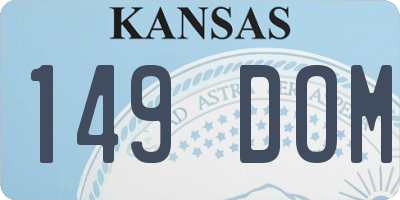 KS license plate 149DOM