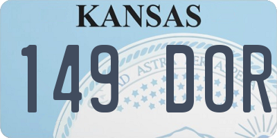 KS license plate 149DOR