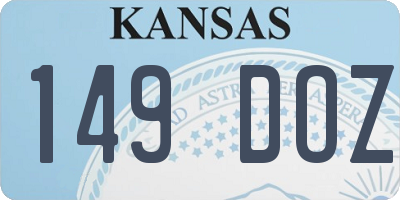 KS license plate 149DOZ