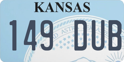 KS license plate 149DUB
