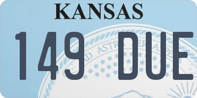 KS license plate 149DUE