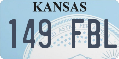 KS license plate 149FBL