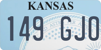 KS license plate 149GJO