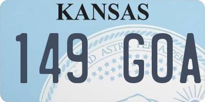 KS license plate 149GOA