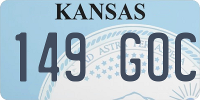 KS license plate 149GOC