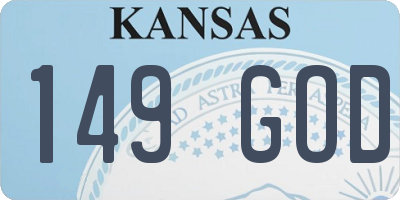 KS license plate 149GOD