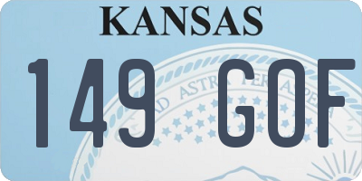 KS license plate 149GOF