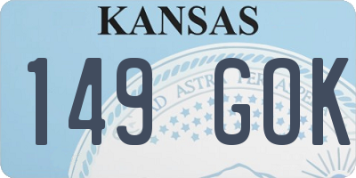KS license plate 149GOK