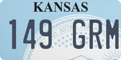 KS license plate 149GRM