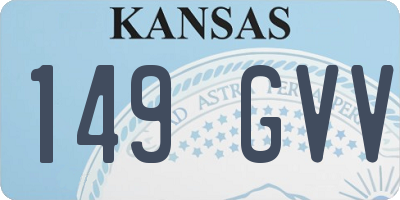 KS license plate 149GVV
