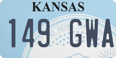KS license plate 149GWA