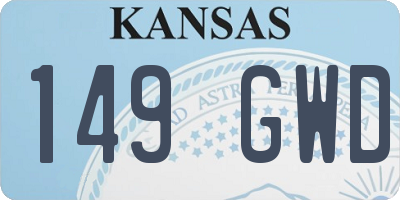 KS license plate 149GWD