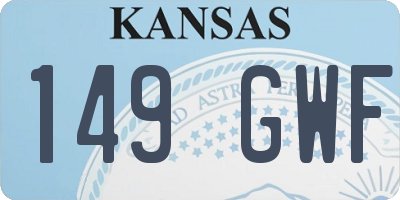 KS license plate 149GWF
