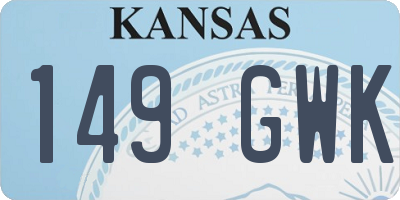 KS license plate 149GWK