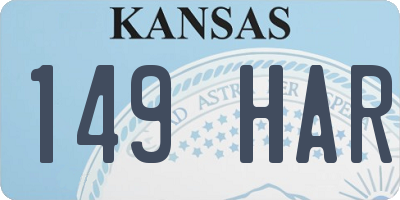 KS license plate 149HAR