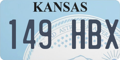 KS license plate 149HBX