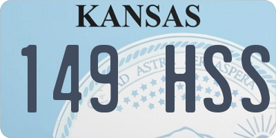 KS license plate 149HSS