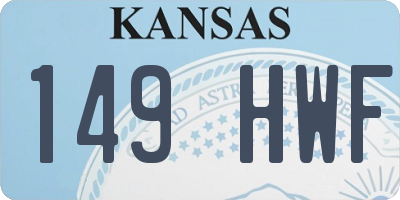 KS license plate 149HWF