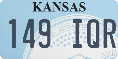 KS license plate 149IQR