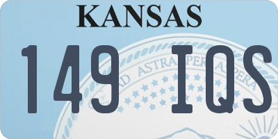 KS license plate 149IQS