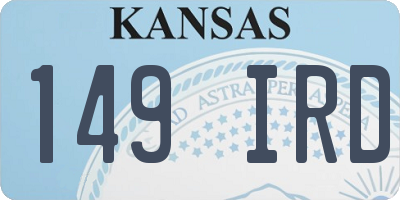 KS license plate 149IRD