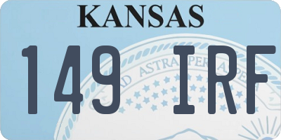 KS license plate 149IRF