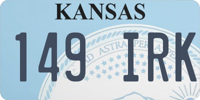 KS license plate 149IRK