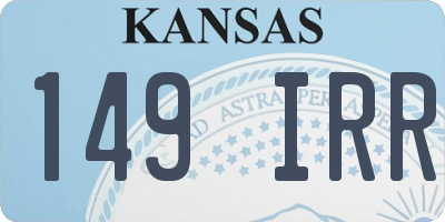 KS license plate 149IRR