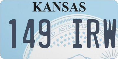 KS license plate 149IRW