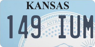 KS license plate 149IUM