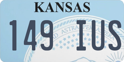 KS license plate 149IUS