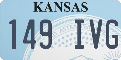 KS license plate 149IVG