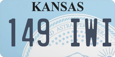 KS license plate 149IWI