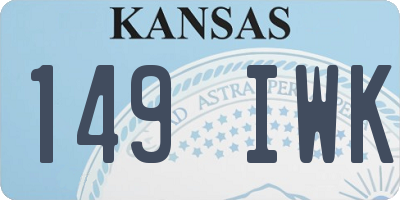 KS license plate 149IWK