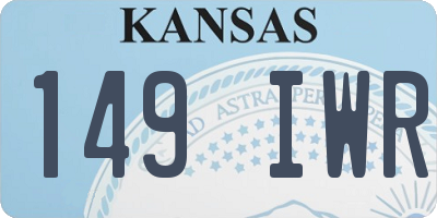 KS license plate 149IWR