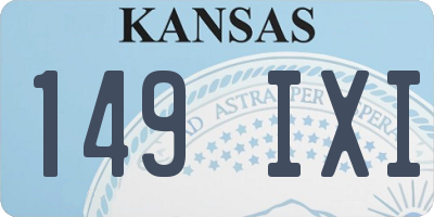 KS license plate 149IXI