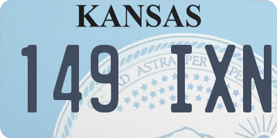 KS license plate 149IXN